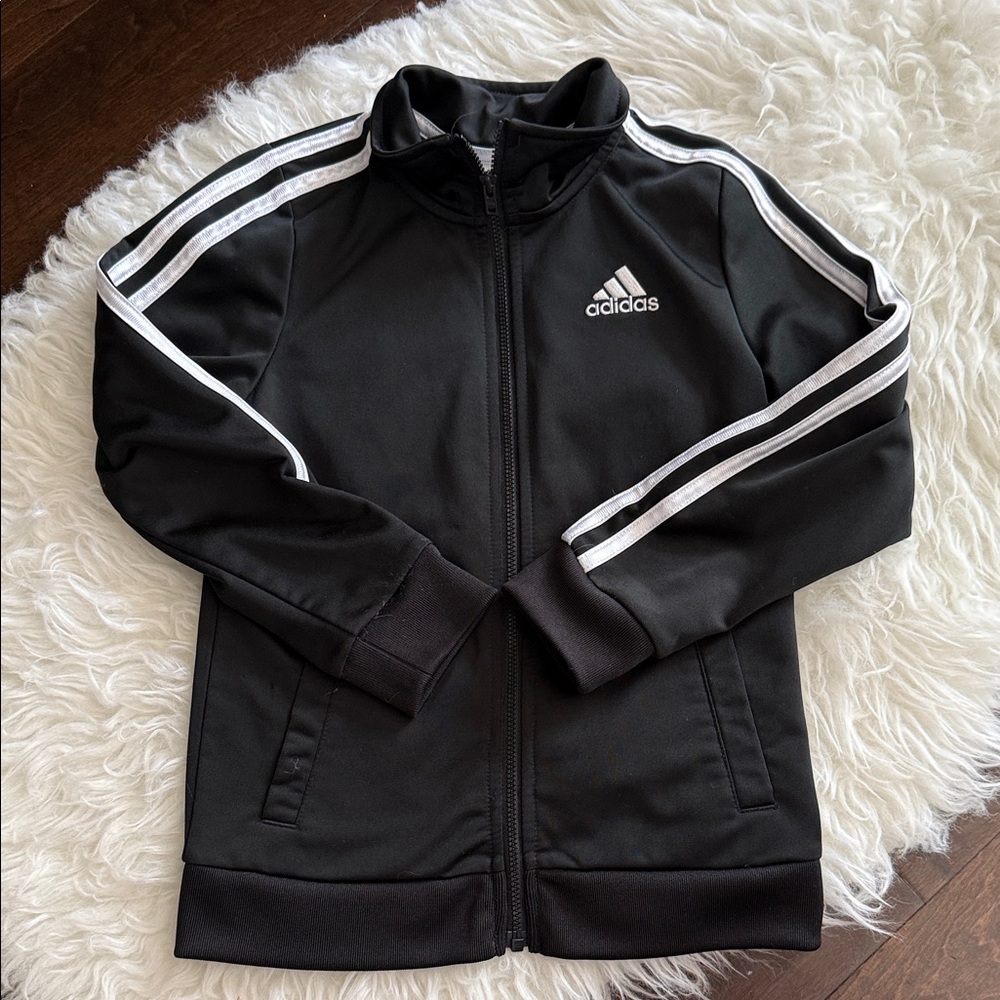 Adidas Black Jacket with White Accents